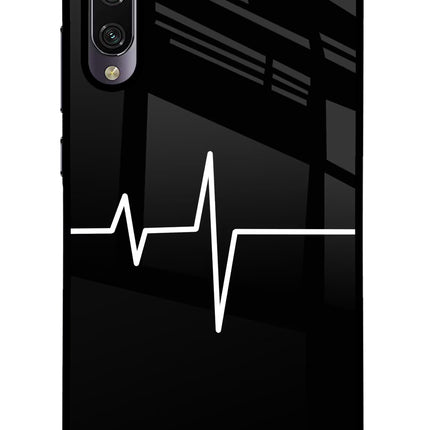 Heart Beats Mi A3 Glass Case Back Cover by Casekaro