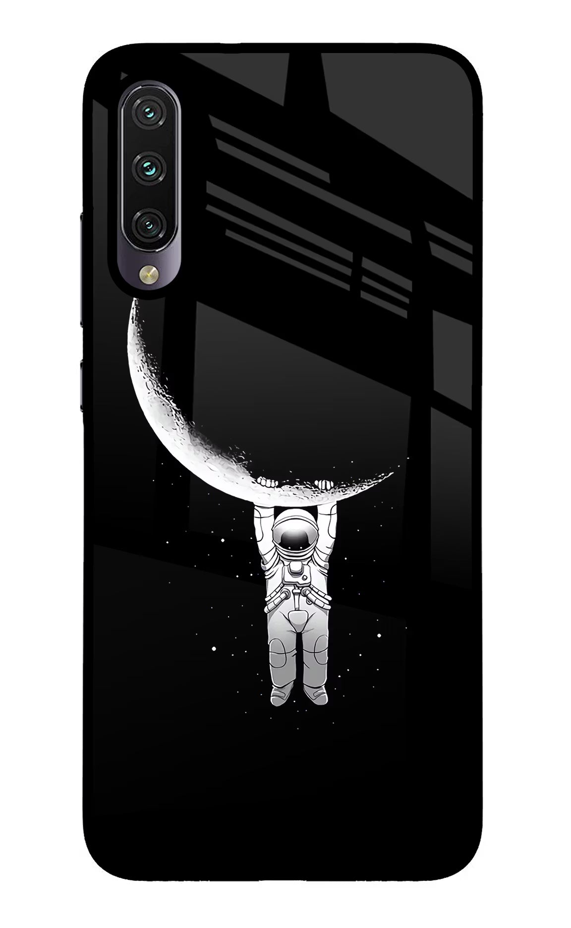 Moon Space Mi A3 Glass Case Back Cover by Casekaro