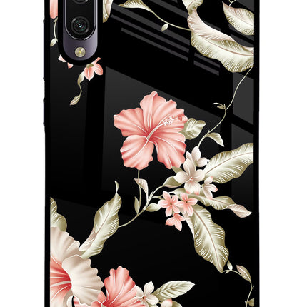Flowers Mi A3 Glass Case Back Cover by Casekaro