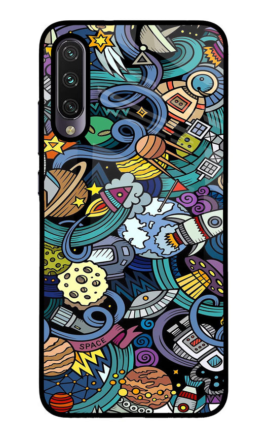 Space Abstract Mi A3 Glass Case