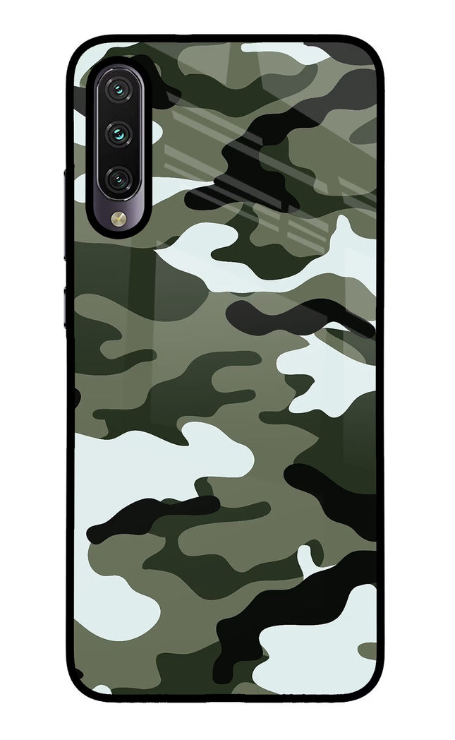 Camouflage Mi A3 Glass Case Back Cover by Casekaro