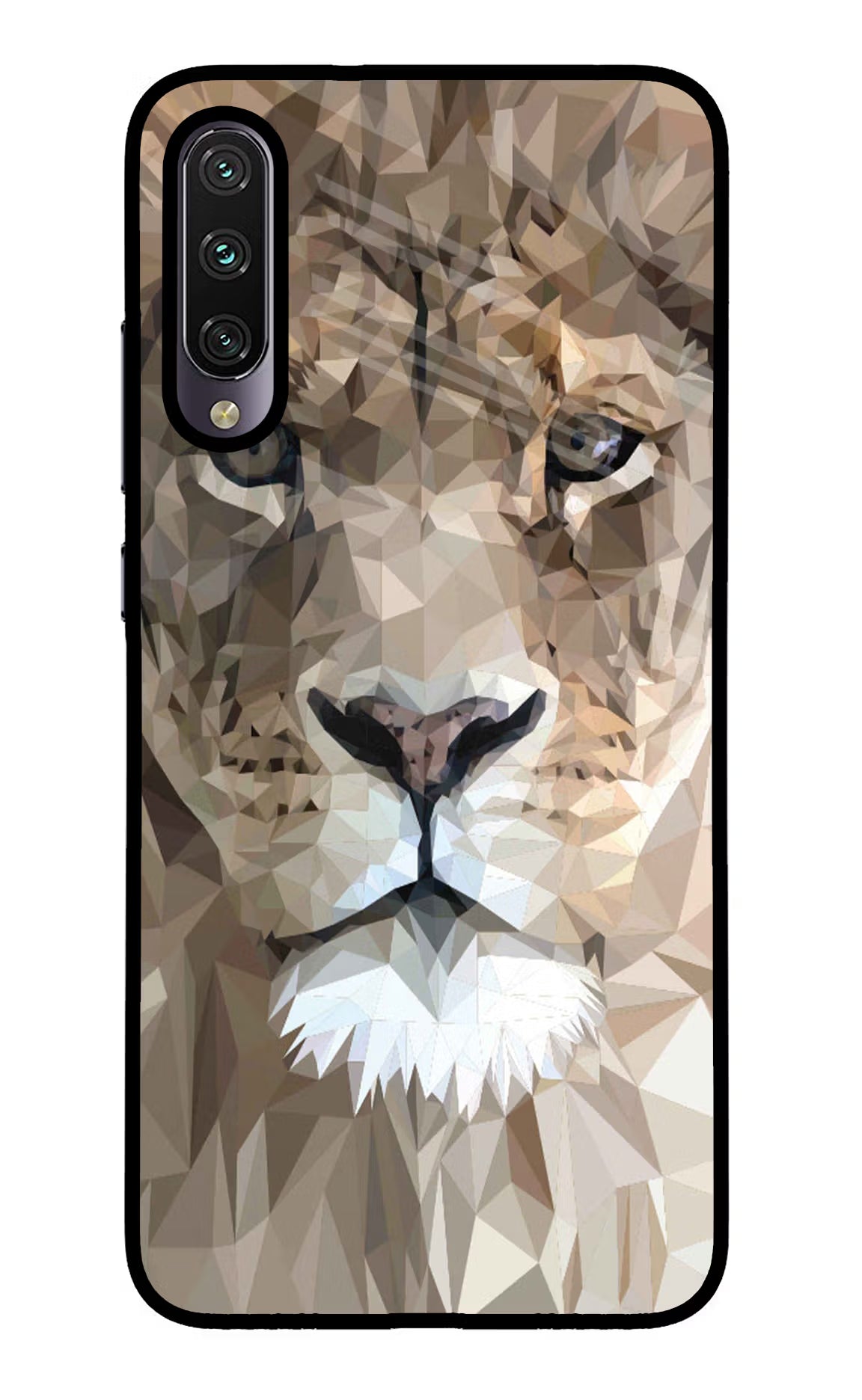 Lion Art Mi A3 Glass Case Back Cover by Casekaro