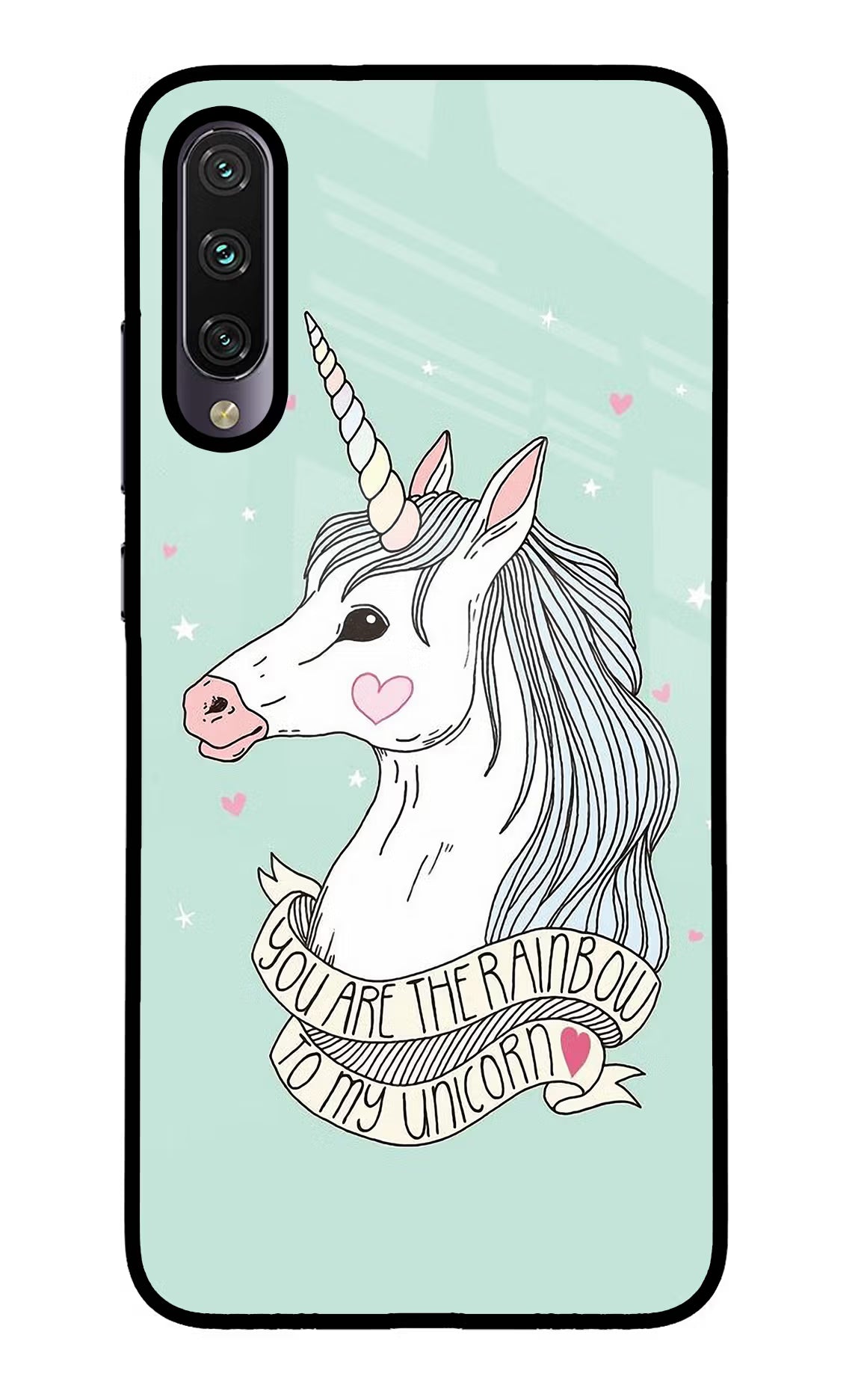 Unicorn Wallpaper Mi A3 Glass Case Back Cover by Casekaro