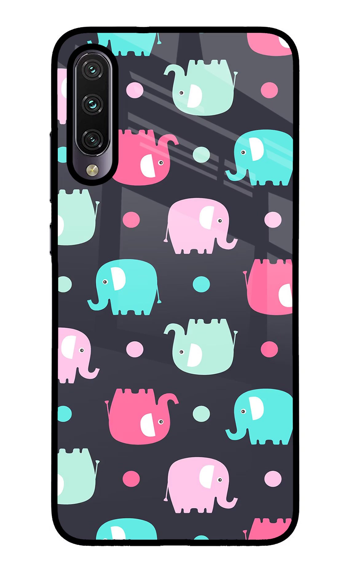 Elephants Mi A3 Glass Case Back Cover by Casekaro