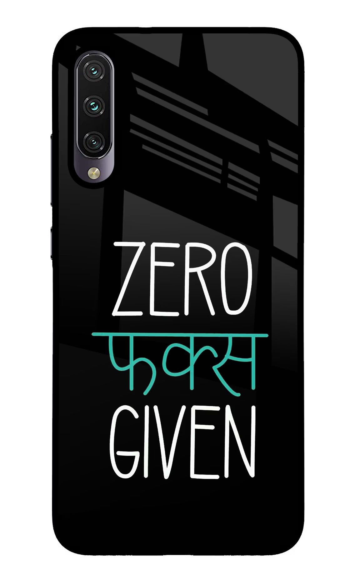 Zero Fucks Given Mi A3 Glass Case Back Cover by Casekaro