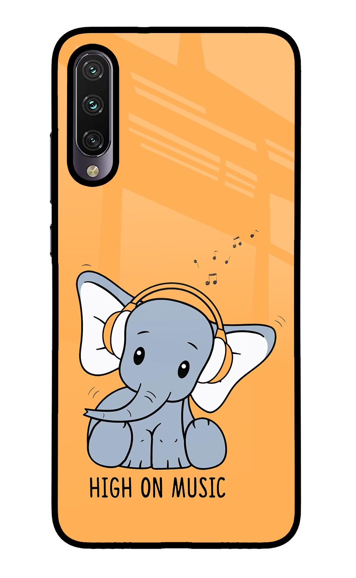 High On Music Mi A3 Glass Case Back Cover by Casekaro