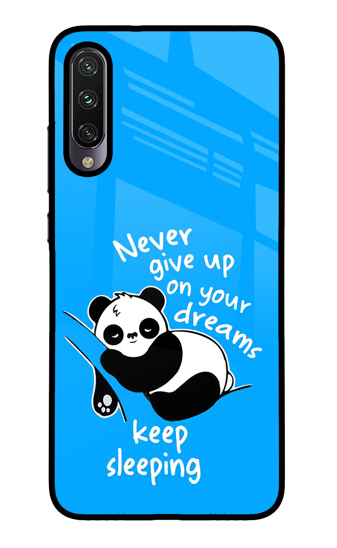 Keep Sleeping Mi A3 Glass Case Back Cover by Casekaro