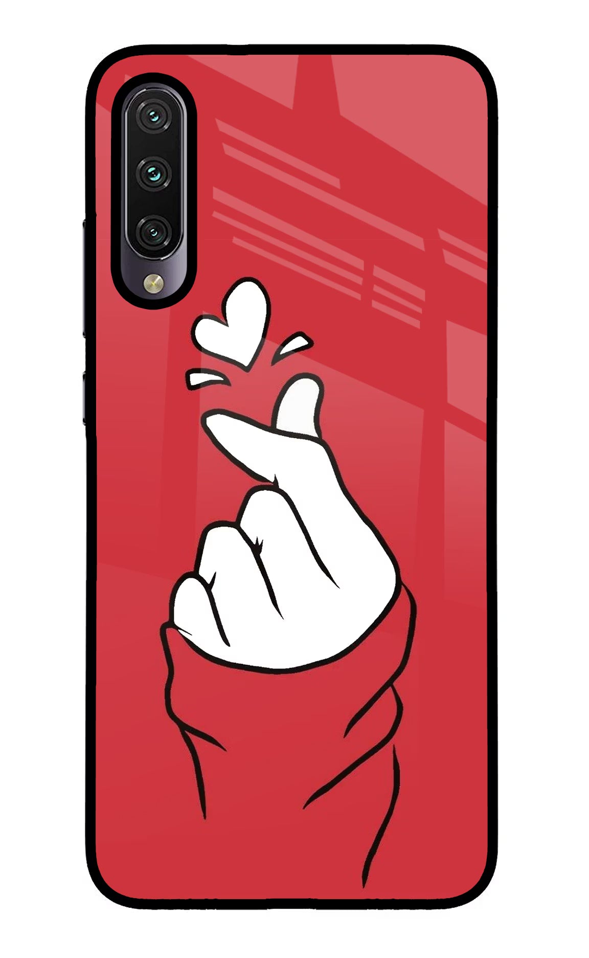 Korean Love Sign Mi A3 Glass Case Back Cover by Casekaro