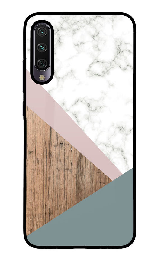 Marble wood Abstract Mi A3 Glass Case