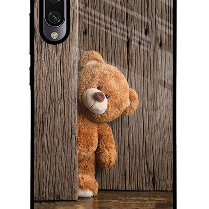 Teddy Wooden Mi A3 Glass Case Back Cover by Casekaro