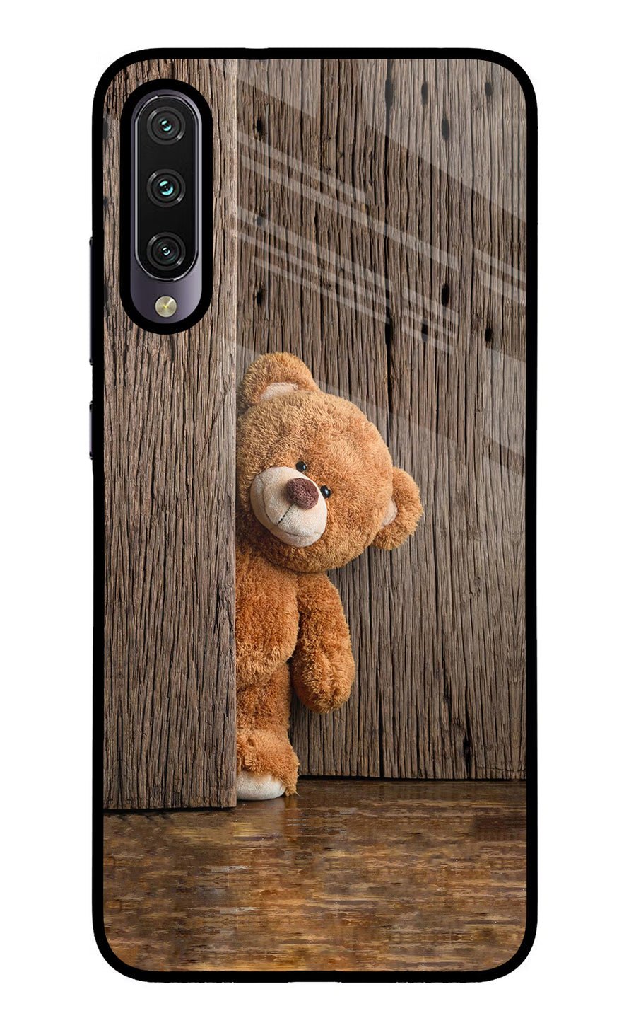 Teddy Wooden Mi A3 Back Cover, Glass case