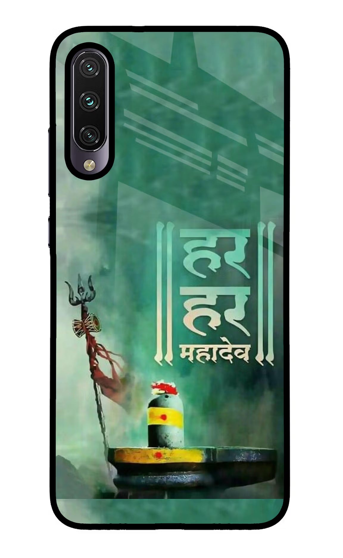 Har Har Mahadev Shivling Mi A3 Glass Case