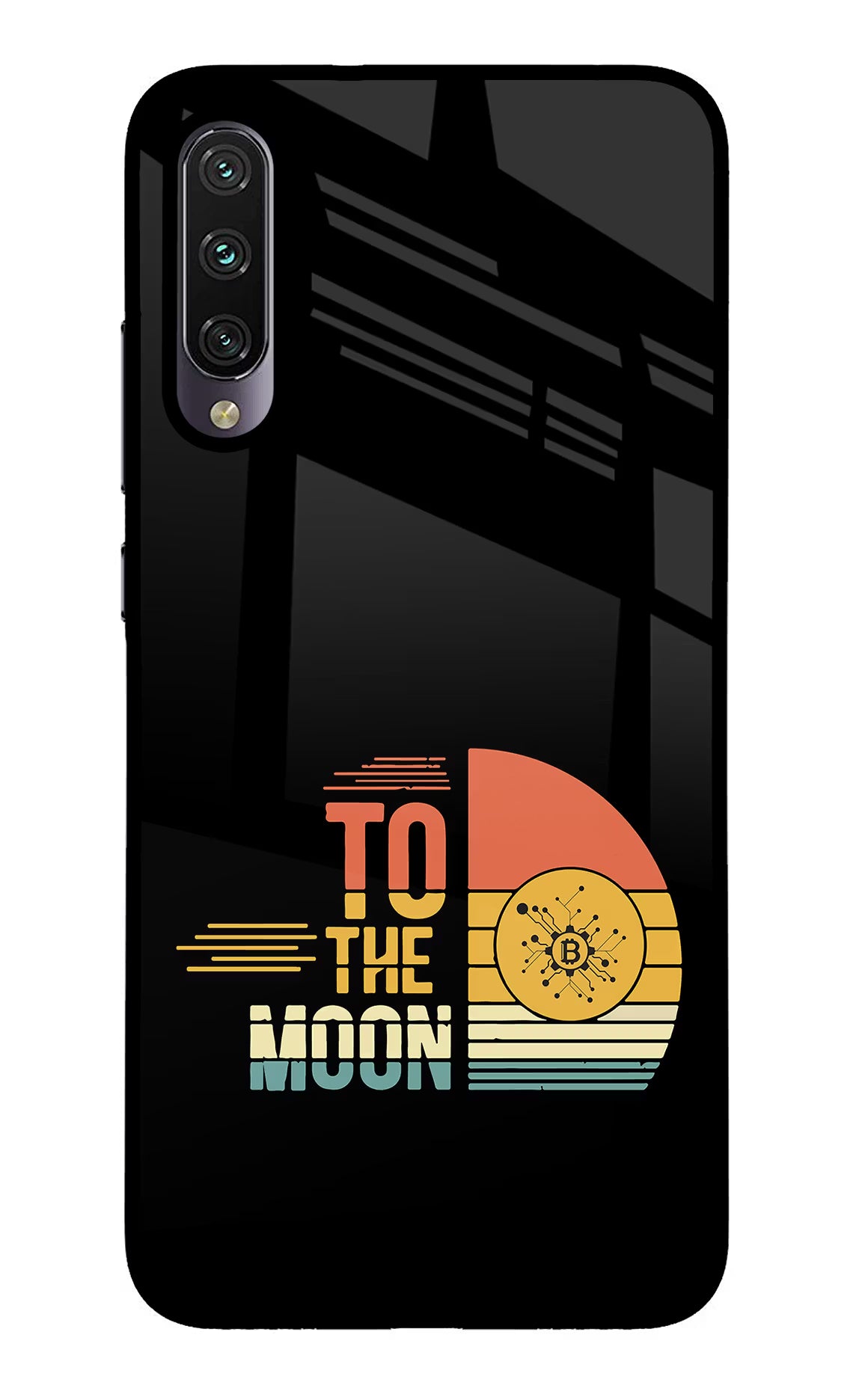 To the Moon Mi A3 Glass Case Back Cover by Casekaro