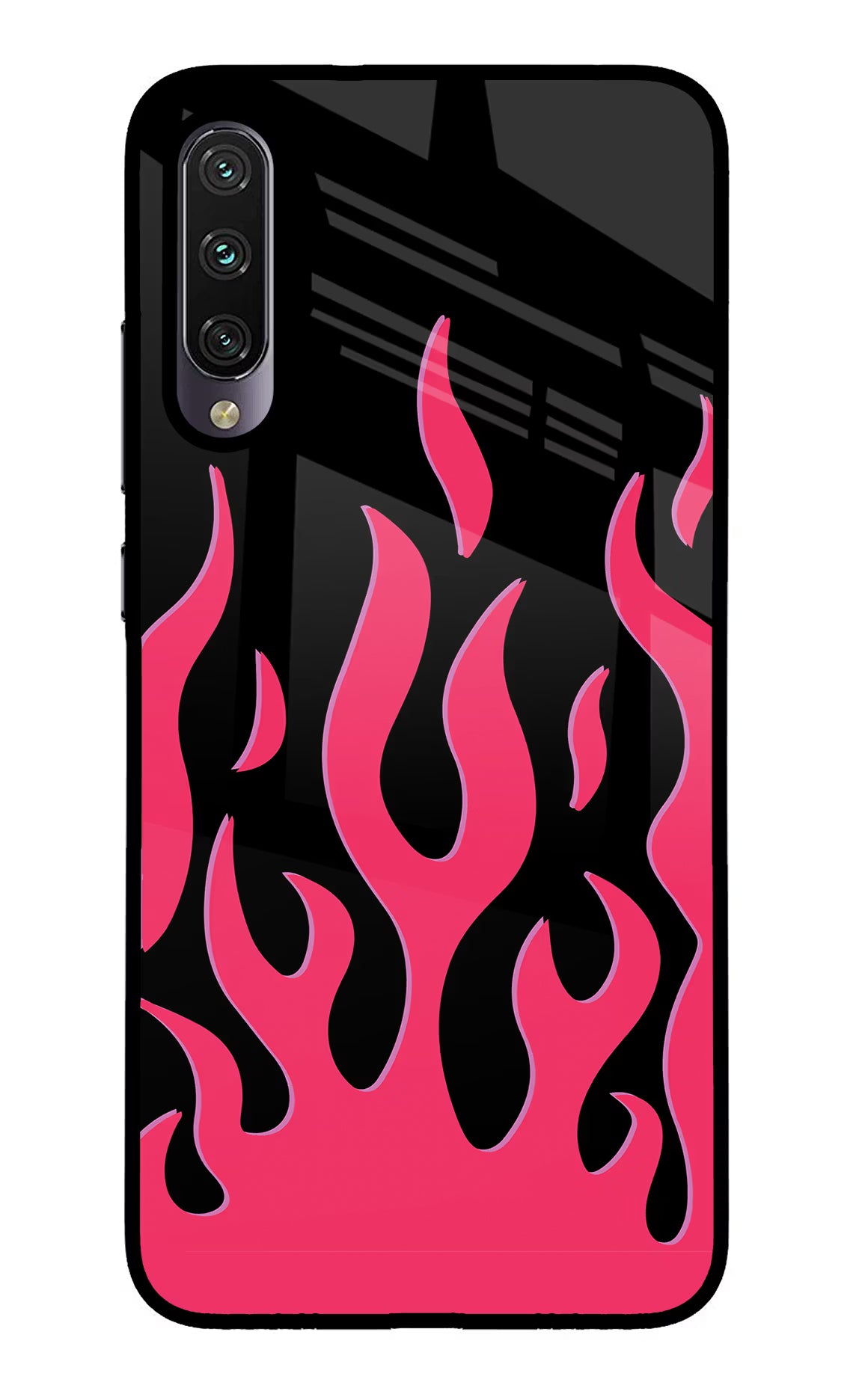 Fire Flames Mi A3 Glass Case Back Cover by Casekaro