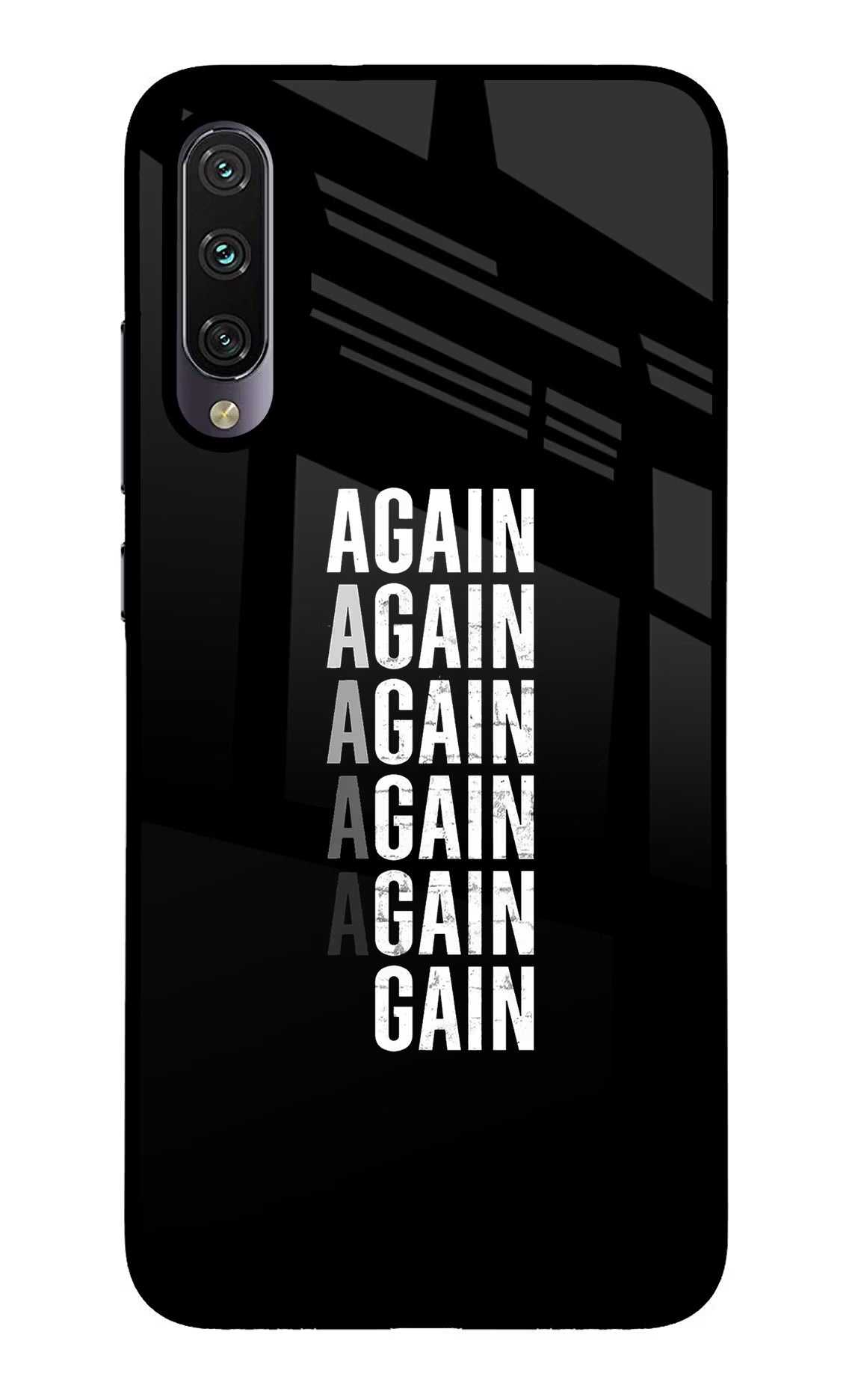 Again Again Gain Mi A3 Glass Case Back Cover by Casekaro