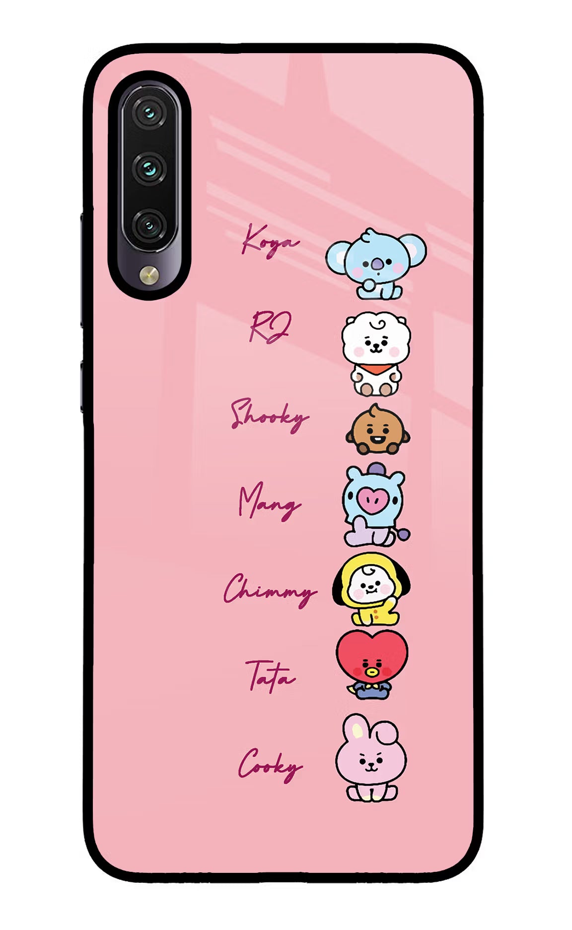 BTS names Mi A3 Glass Case Back Cover by Casekaro