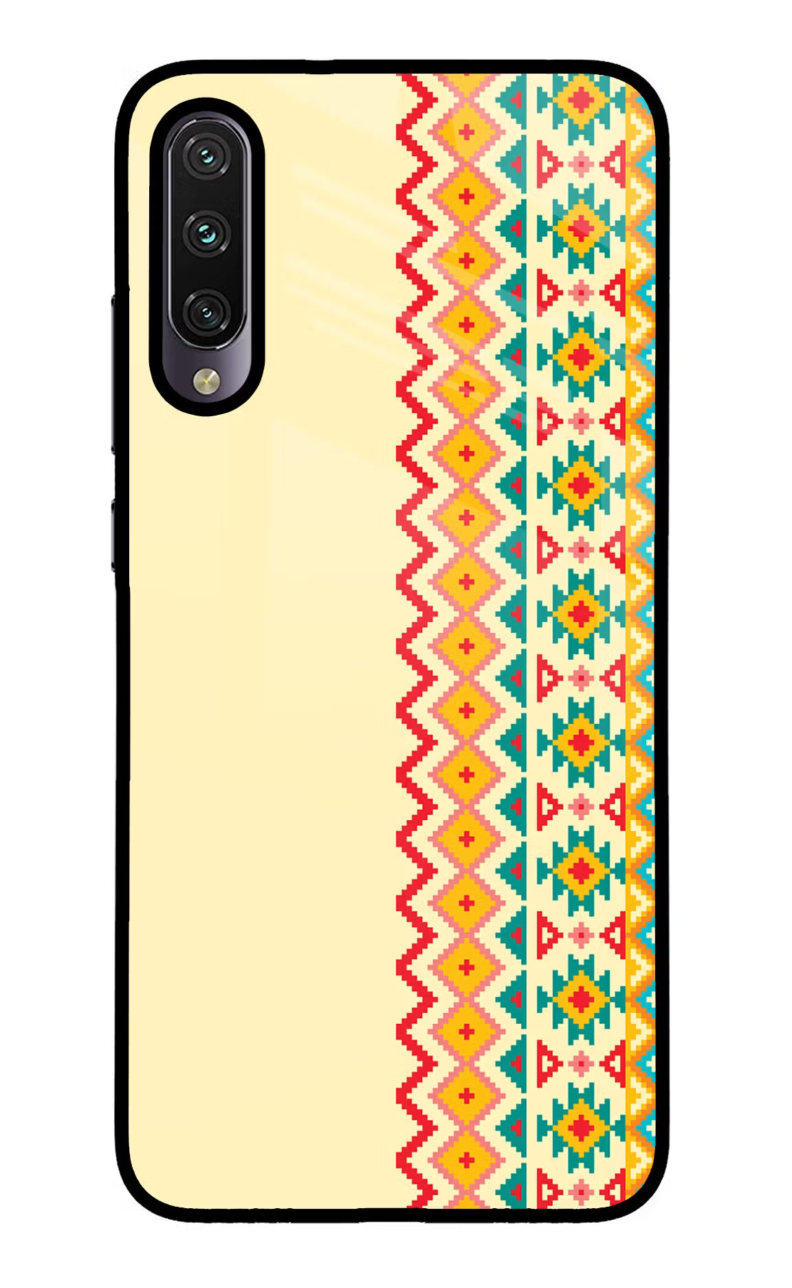 Ethnic Seamless Mi A3 Glass Case Back Cover by Casekaro