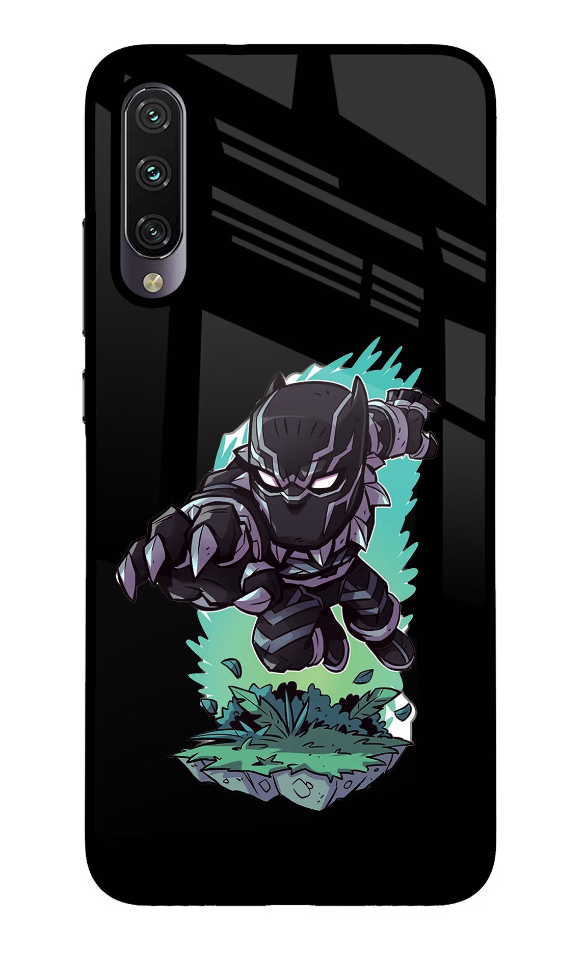 Black Panther Mi A3 Glass Case Back Cover by Casekaro