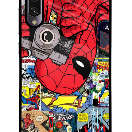 Spider Man Mi A3 Glass Case Back Cover by Casekaro