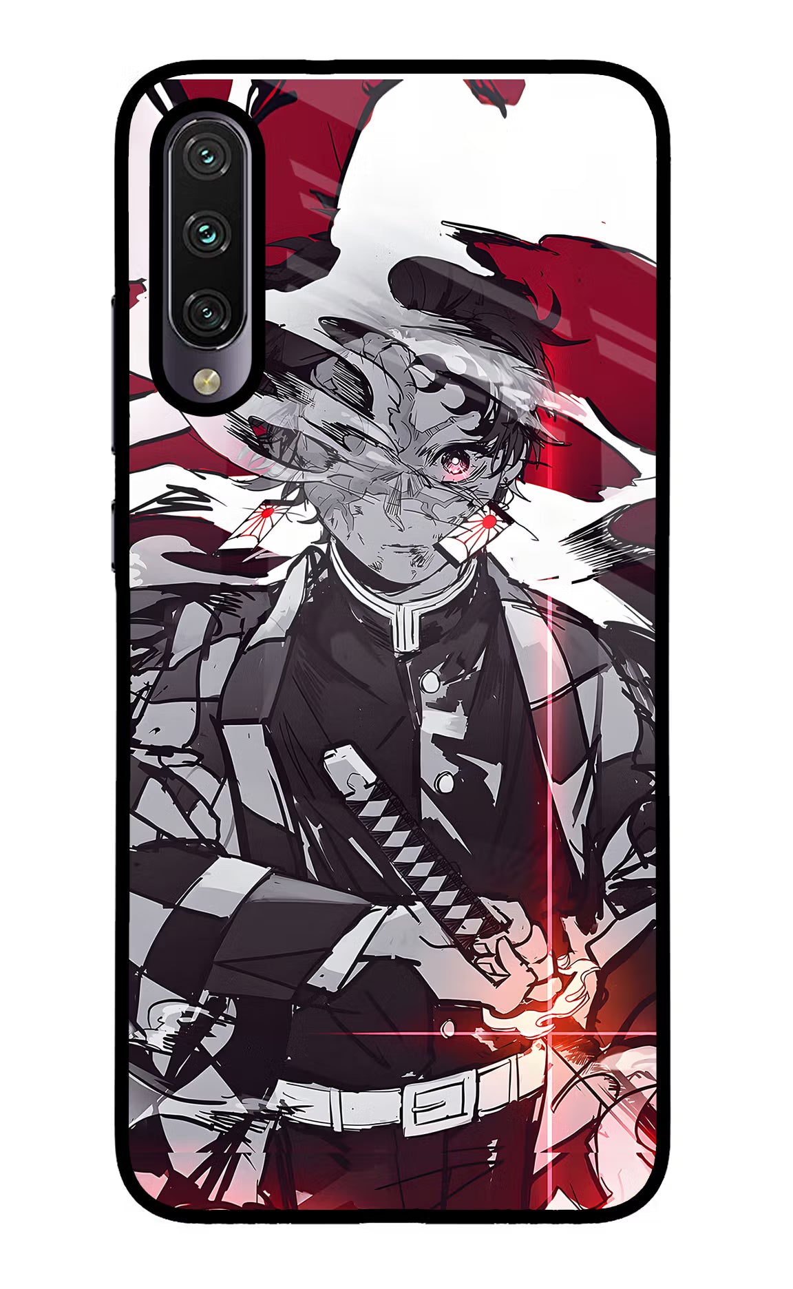 Demon Slayer Mi A3 Glass Case Back Cover by Casekaro