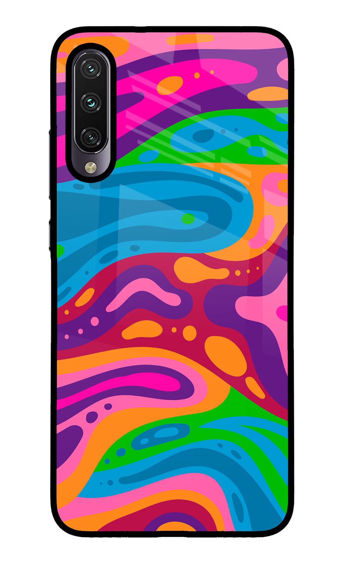 Trippy Pattern Mi A3 Glass Case