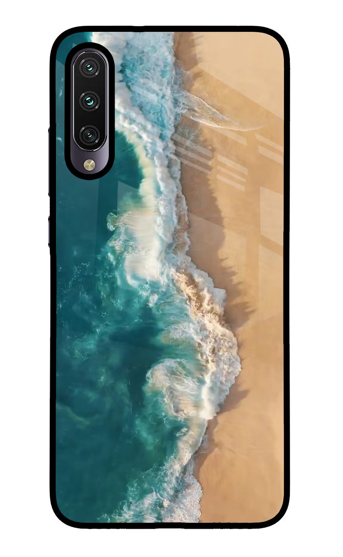 Ocean Beach Mi A3 Glass Case Back Cover by Casekaro