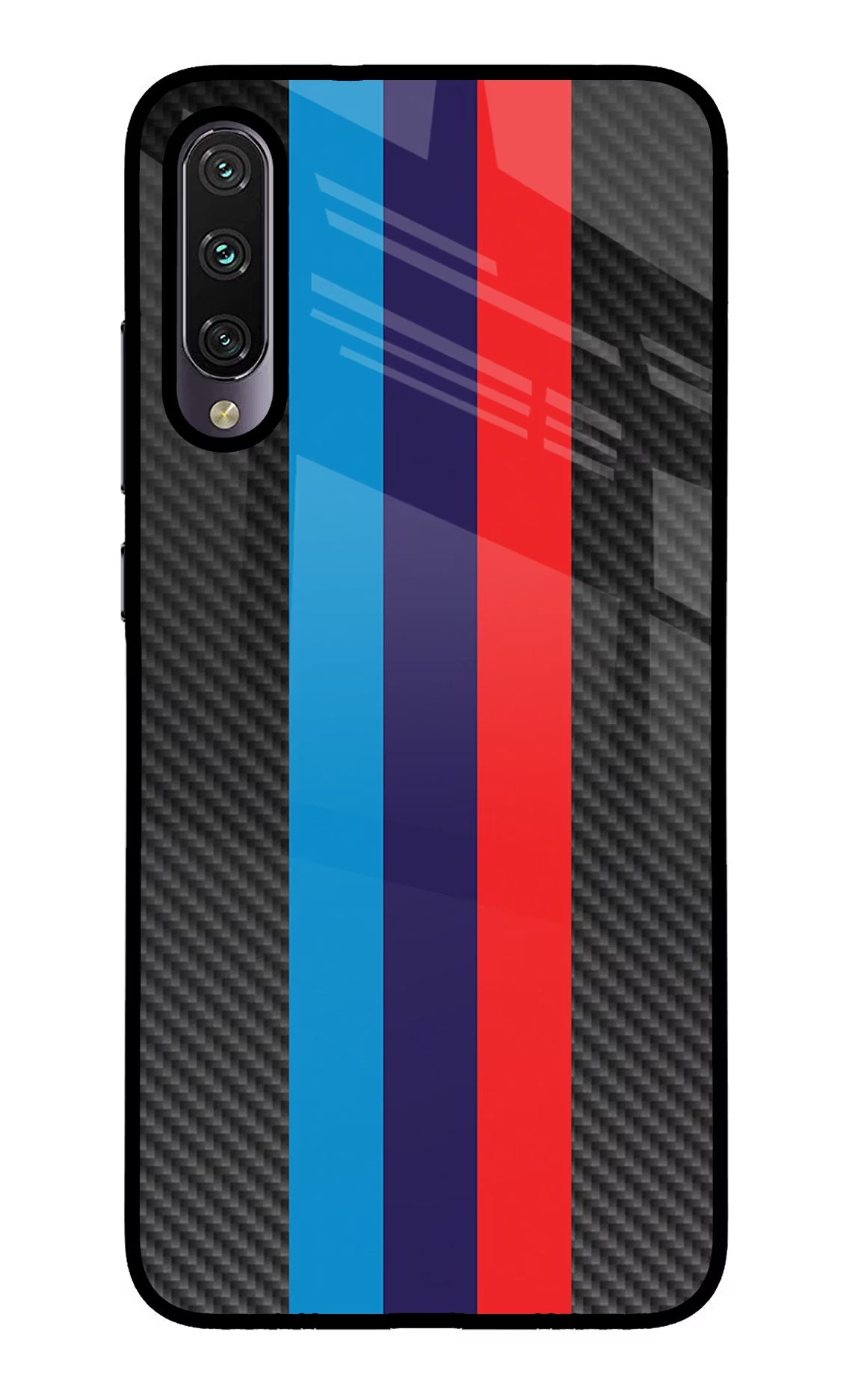 BMW Stripes Pattern Mi A3 Glass Case Back Cover by Casekaro