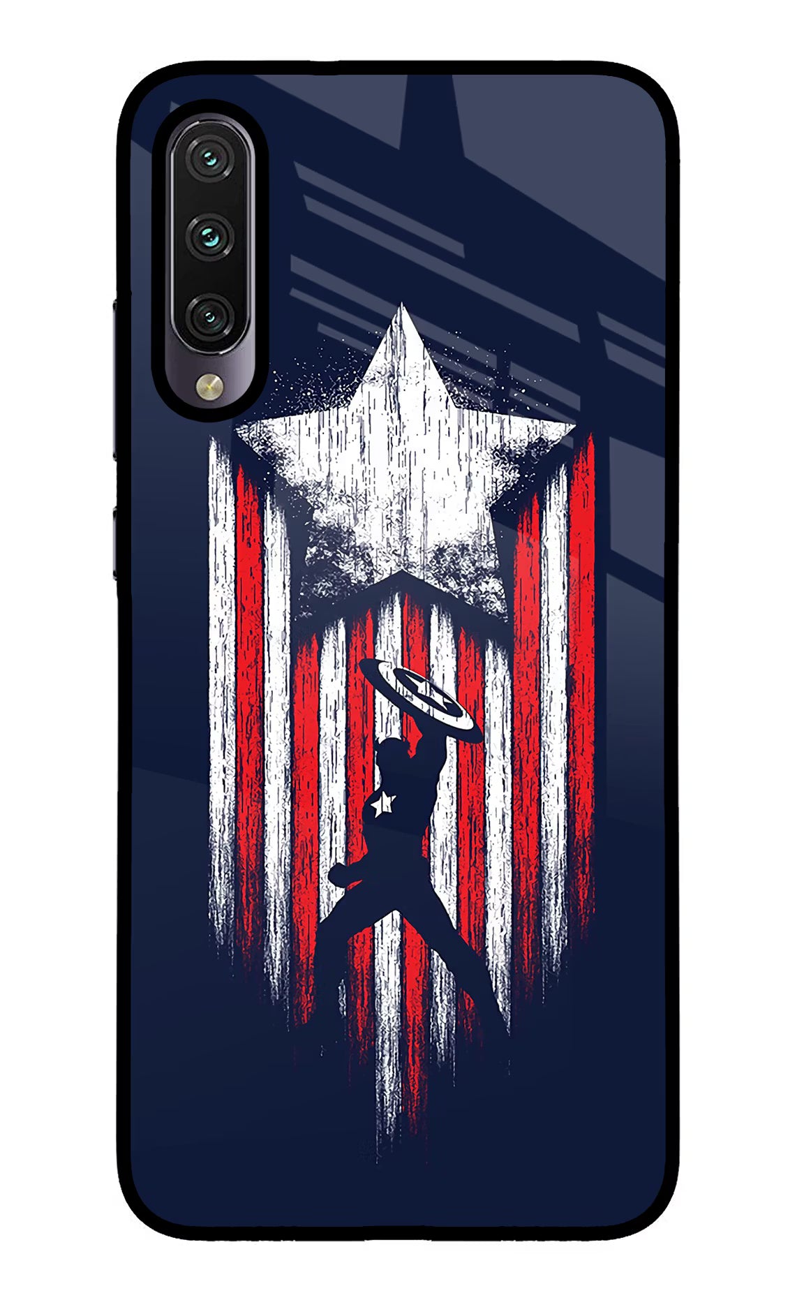Captain America Marvel Art Mi A3 Glass Case Back Cover by Casekaro