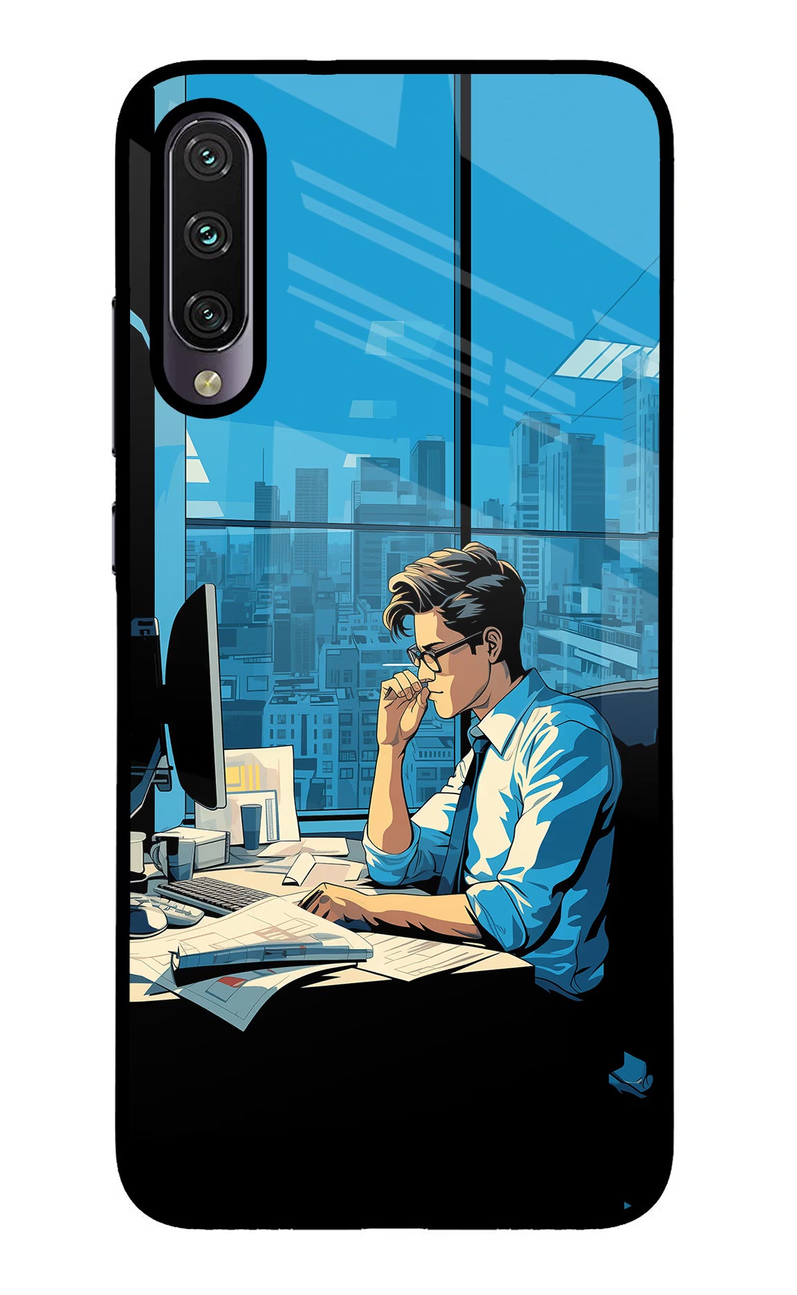 Focused Hustler (AI Generated) Mi A3 Glass Case