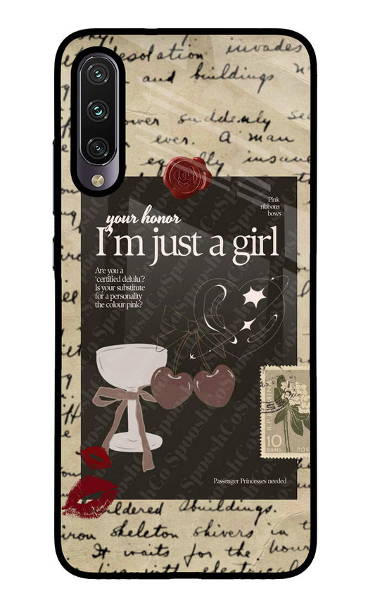 I am just a girl Mi A3 Glass Case