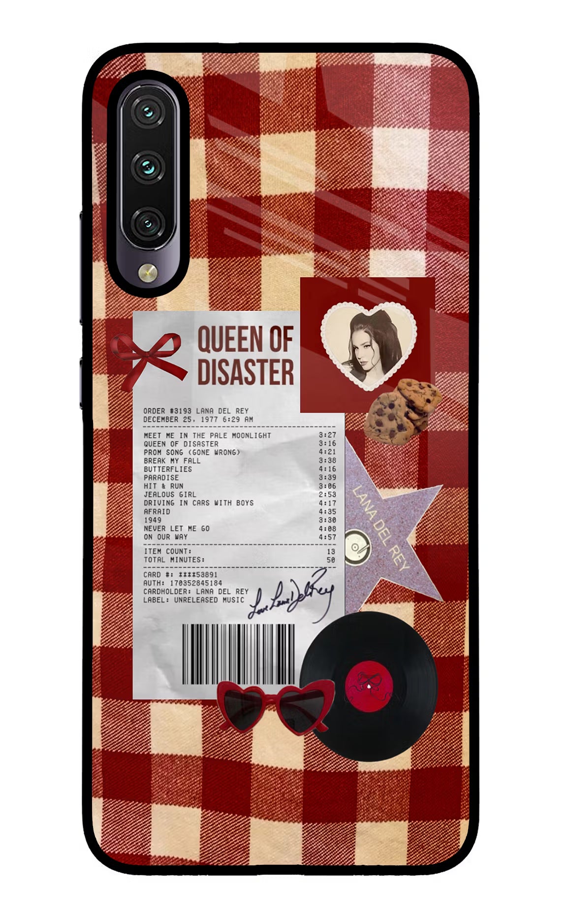 Queen of Disaster Mi A3 Glass Case Back Cover by Casekaro