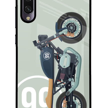 Classic Cafe Racer 99 Mi A3 Glass Case Back Cover by Casekaro