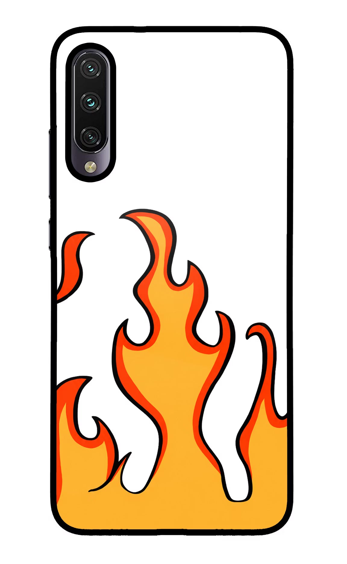 Fired Up – White Mi A3 Glass Case