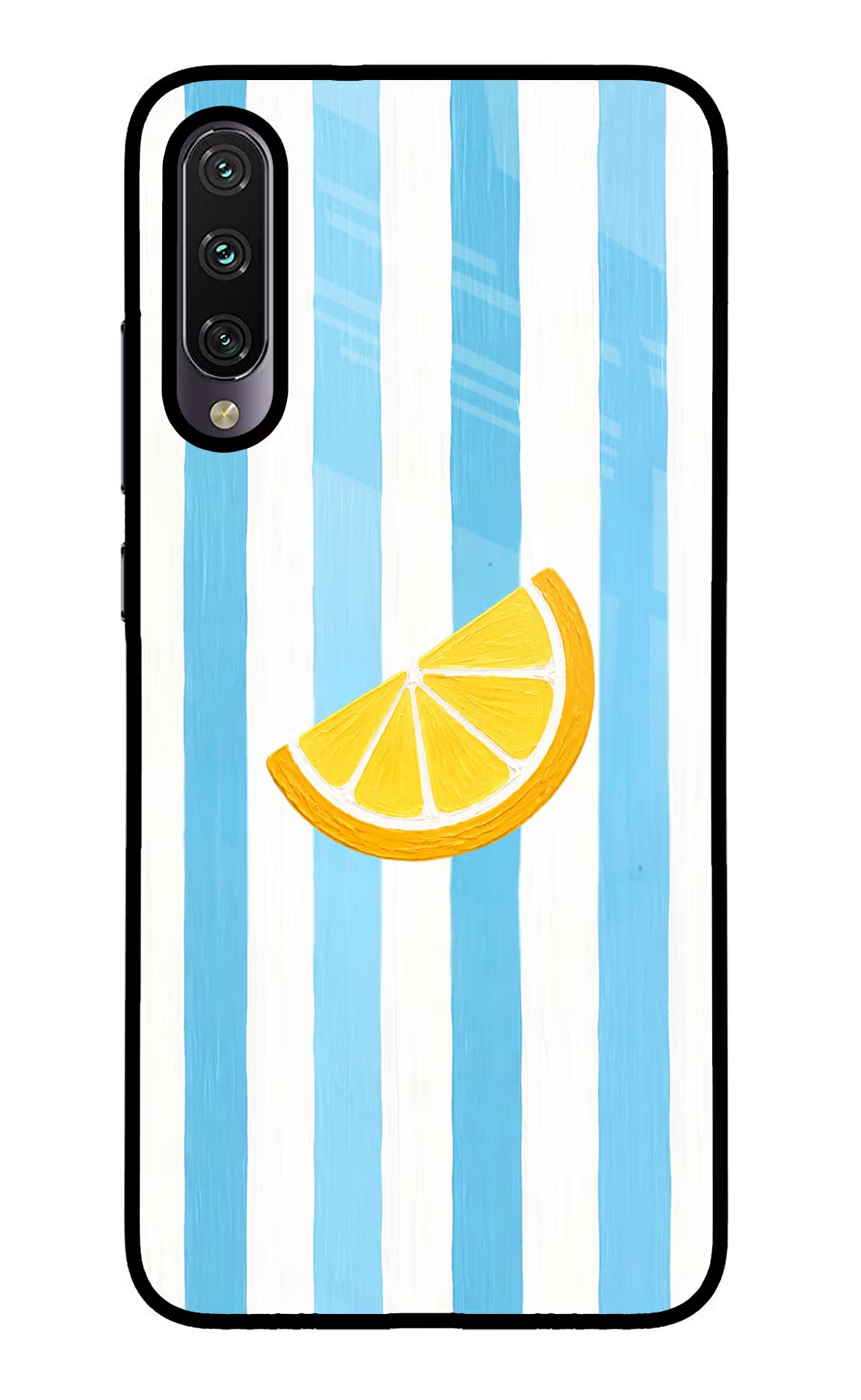 Summer Lemon Mi A3 Glass Case Back Cover by Casekaro
