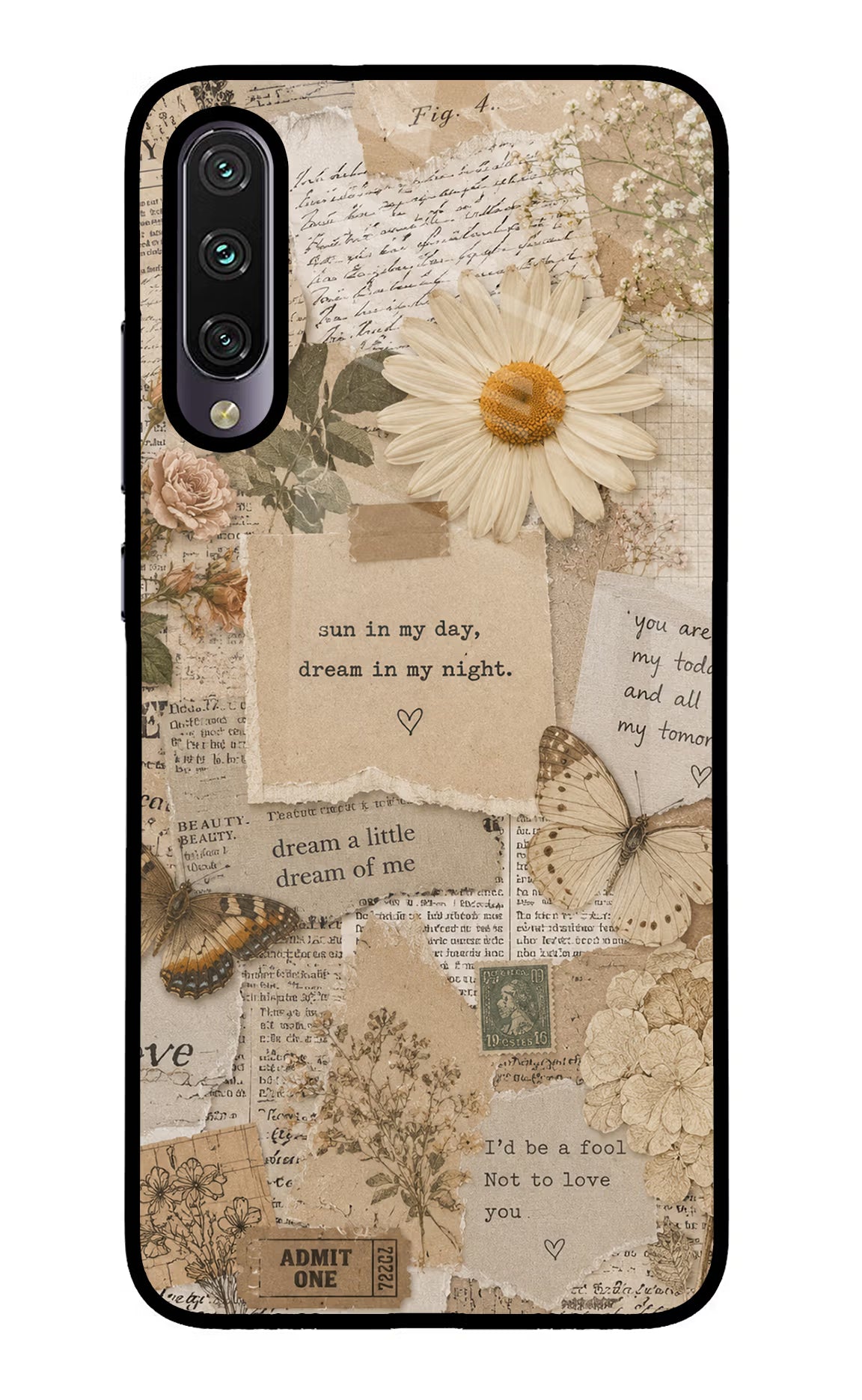 Vintage case Mi A3 Glass Case