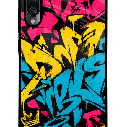 Graffiti Vibe Mi A3 Glass Case Back Cover by Casekaro