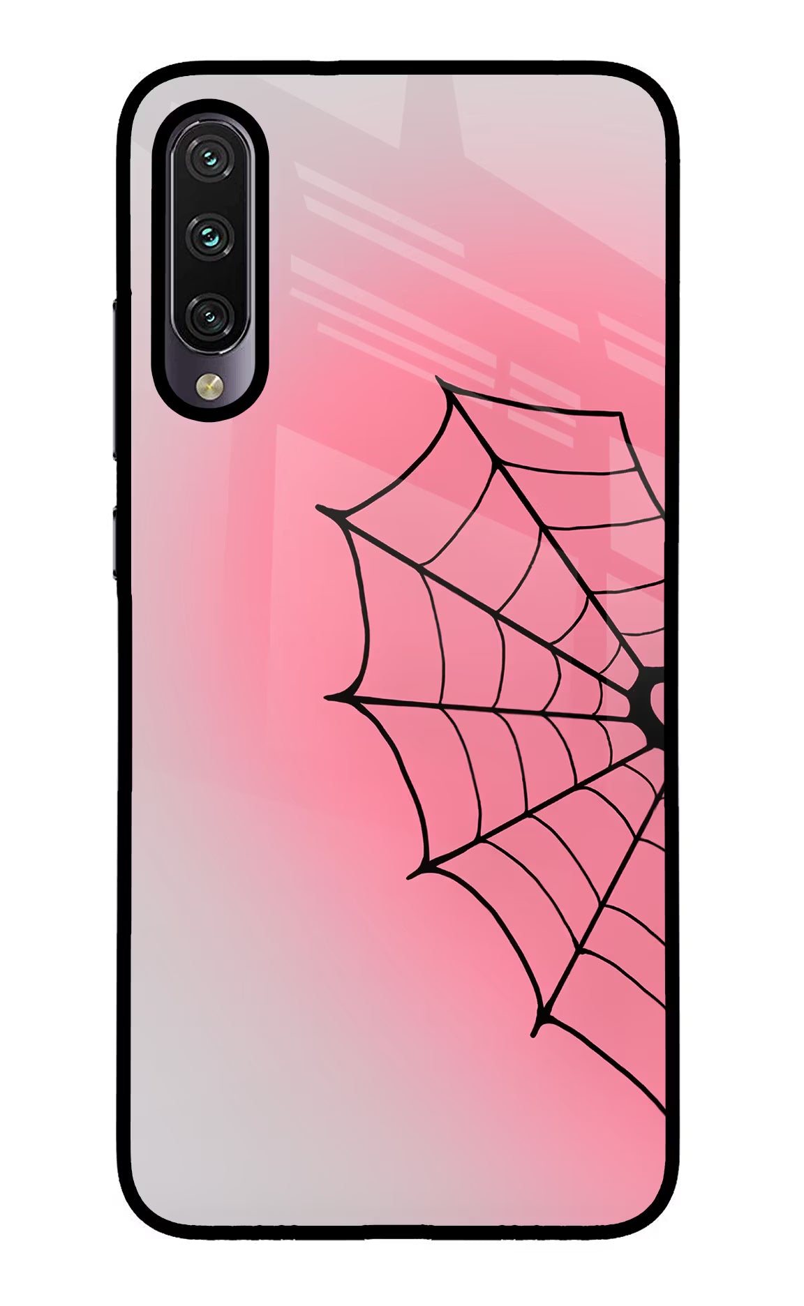 Pink Web Mi A3 Glass Case