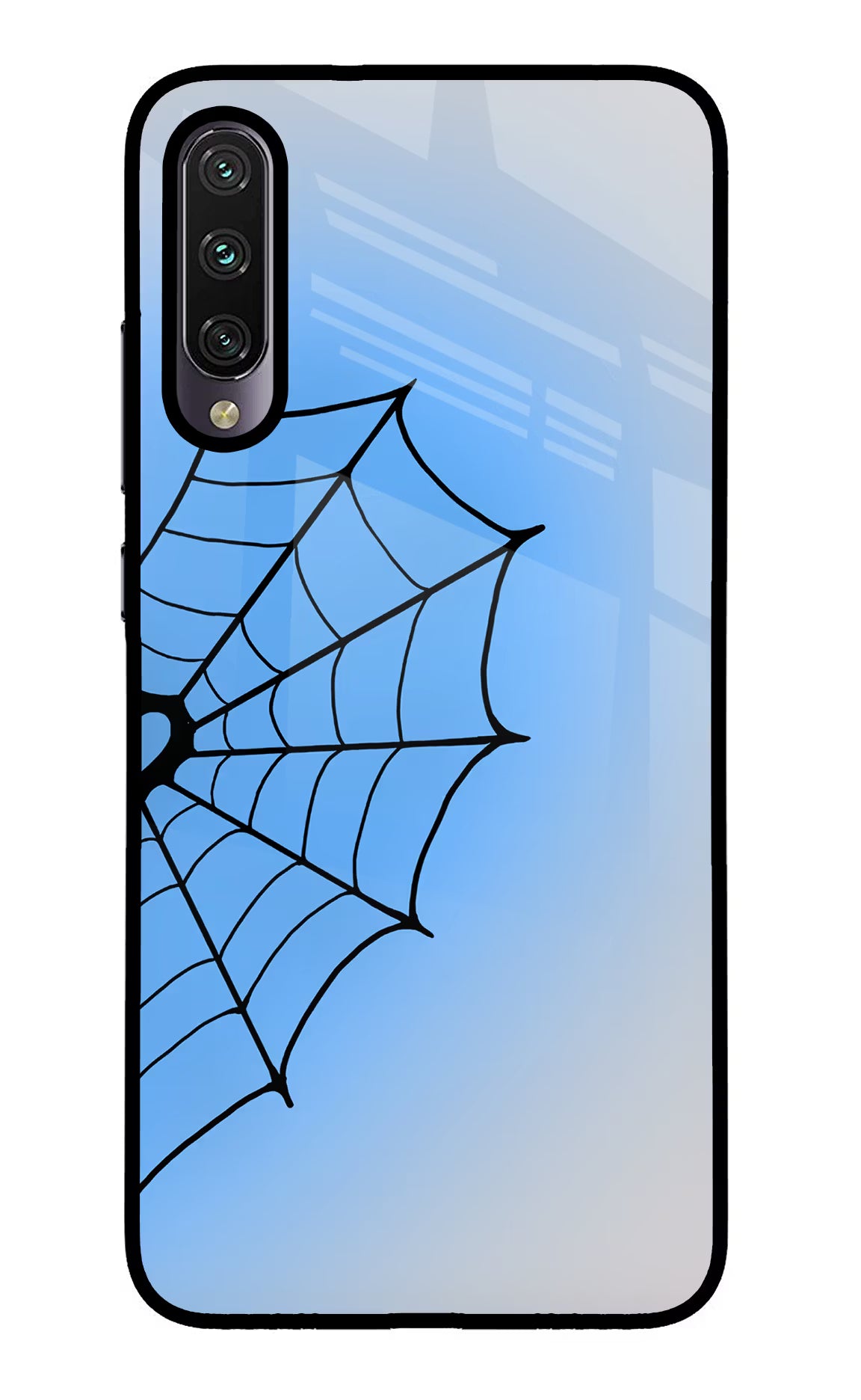Blue Web Mi A3 Glass Case