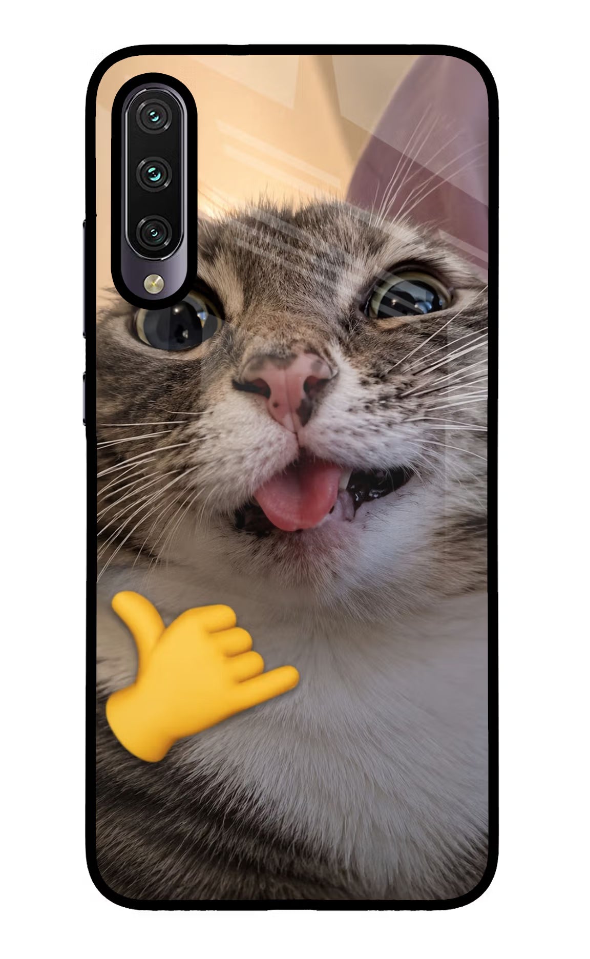 Silly Cat Call Mi A3 Glass Case