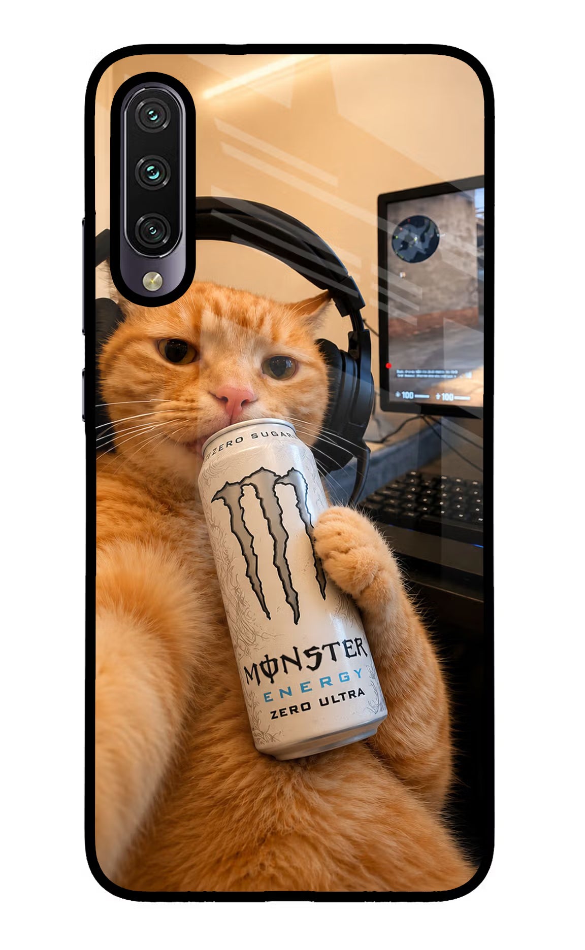 Gamer Cat Energy Mi A3 Glass Case