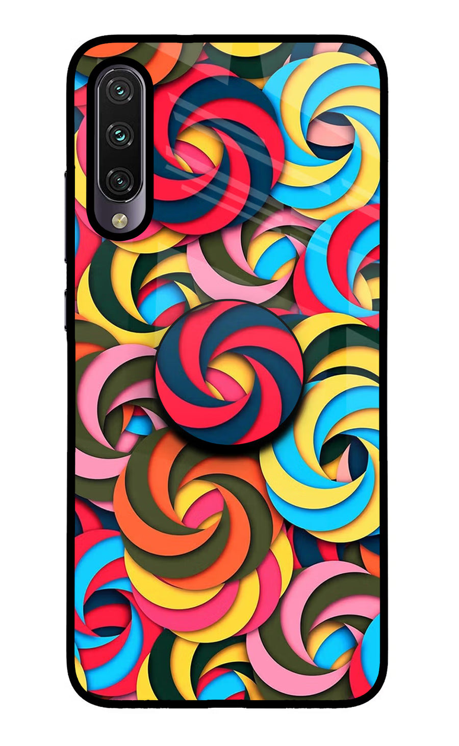 Spiral Pattern Mi A3 Pop Case, Glass case