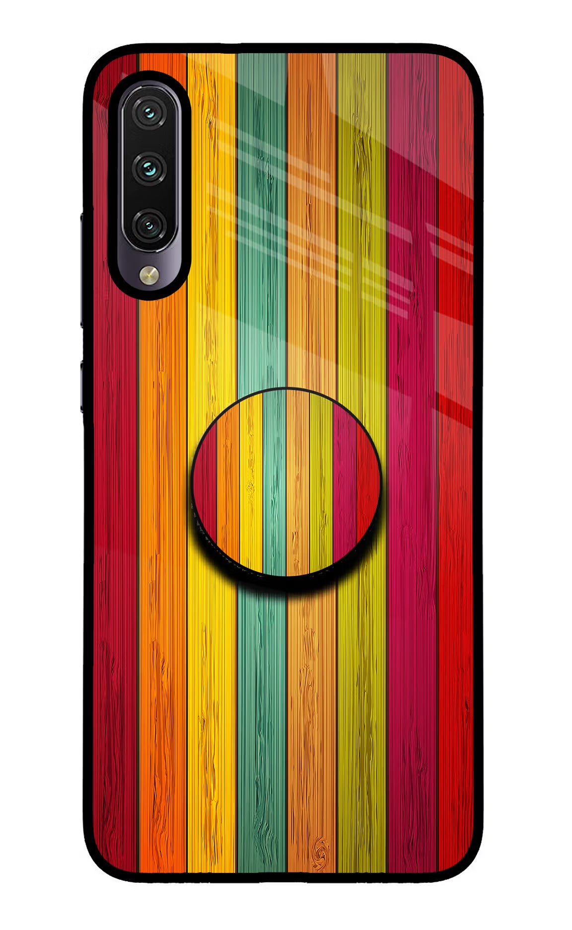 Multicolor Wooden Mi A3 Pop Case by Casekaro