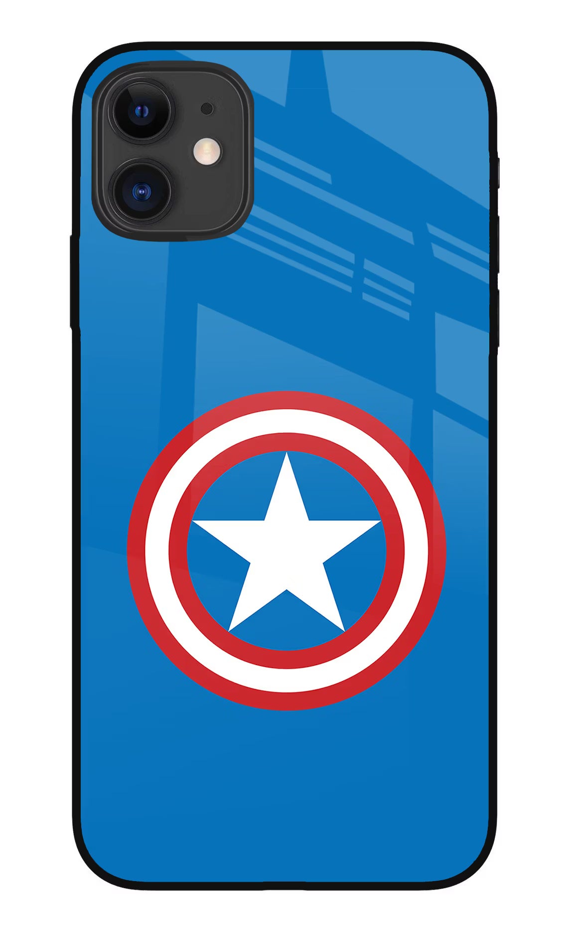 Captain America Logo iPhone 11 Glass Case Back Cover by Casekaro