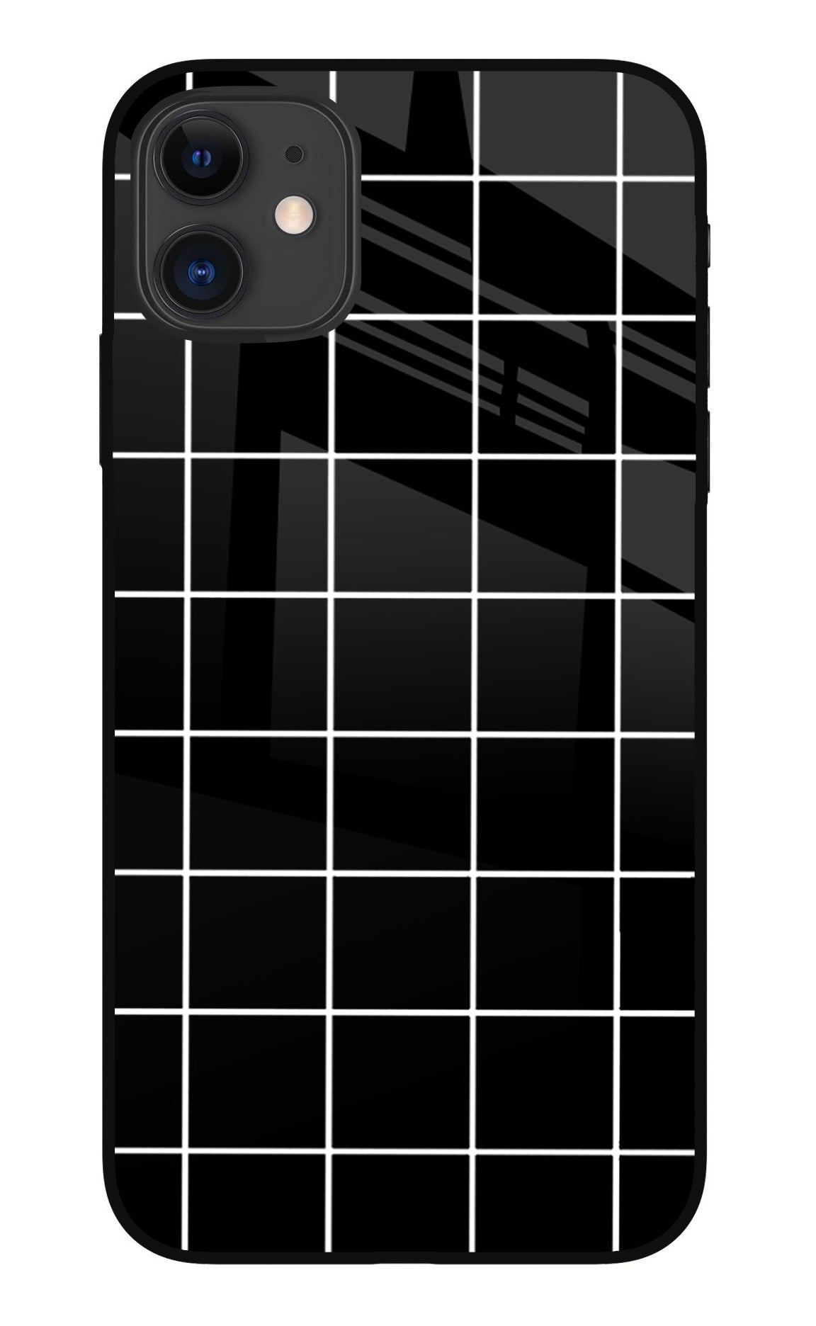 White Grid iPhone 11 Glass Case