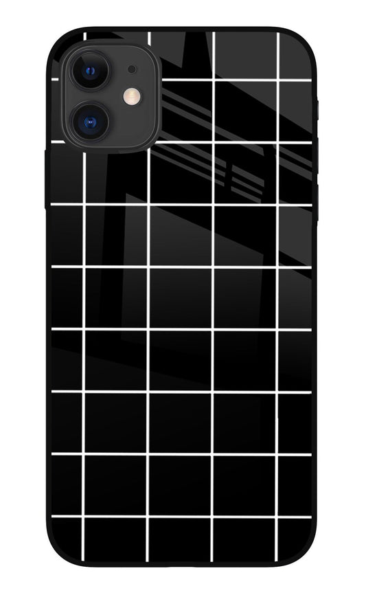 White Grid iPhone 11 Glass Case
