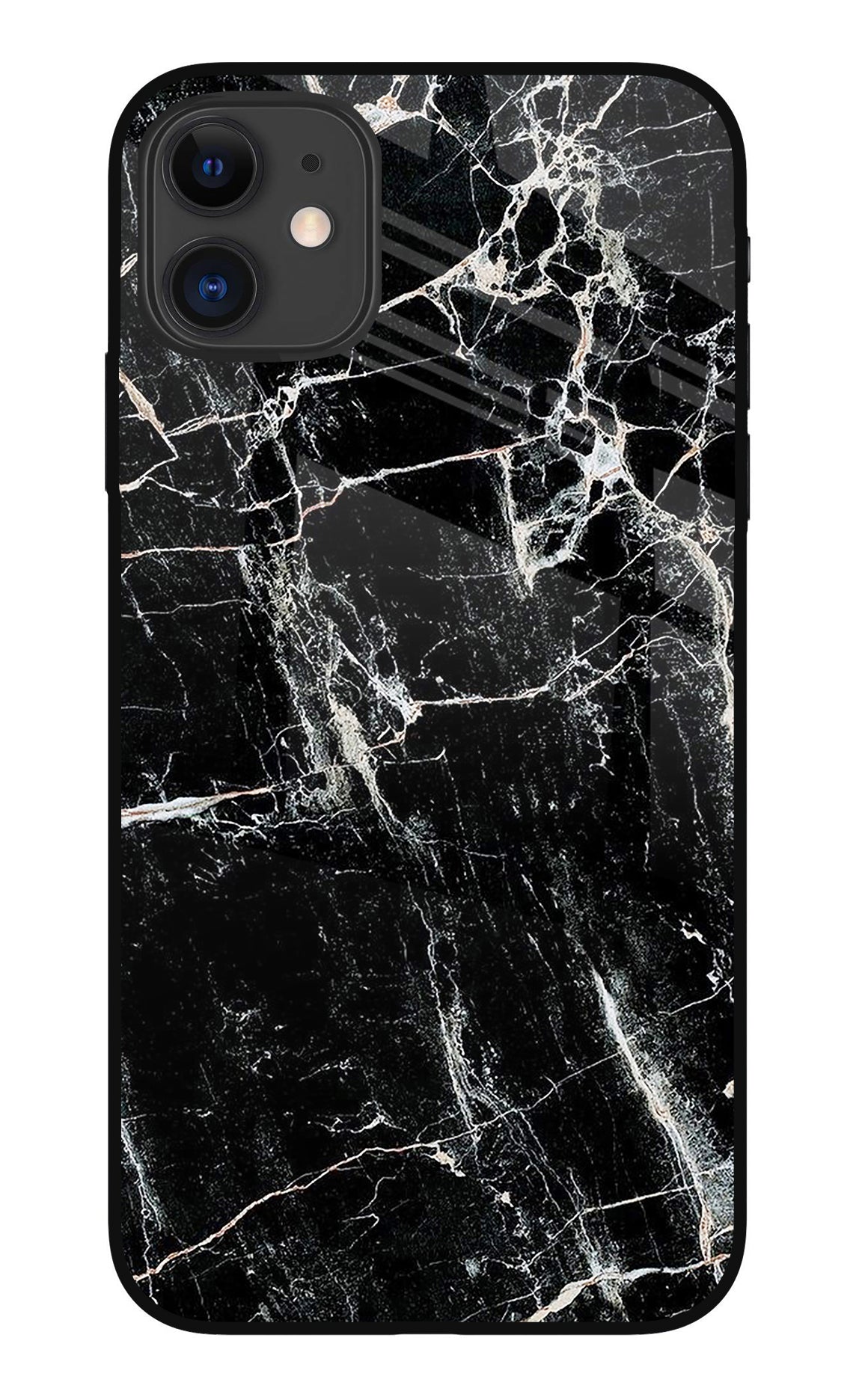 Black Marble Texture iPhone 11 Back Cover