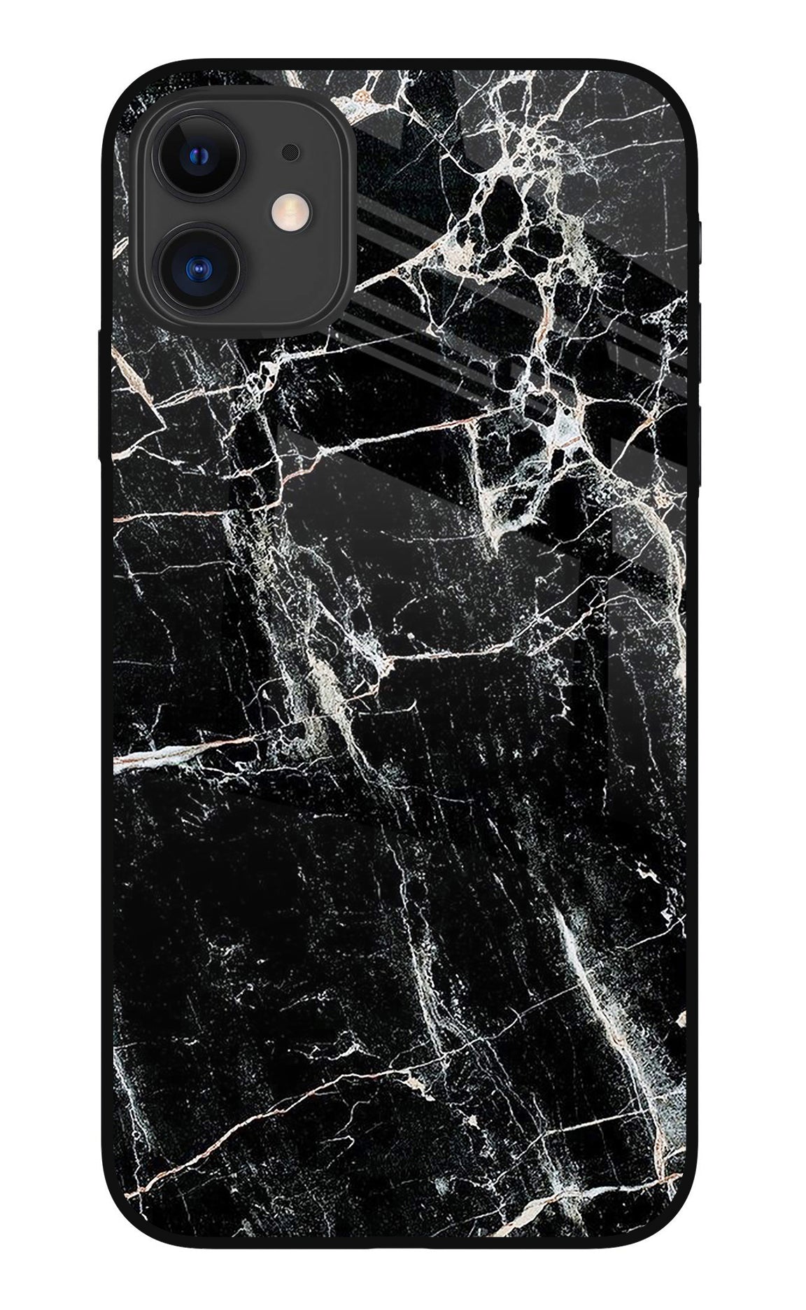 Black Marble Texture iPhone 11 Glass Case