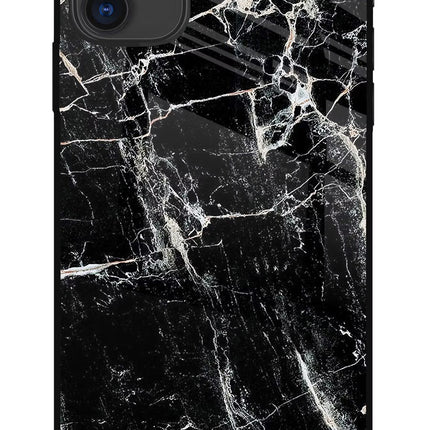 Black Marble Texture iPhone 11 Glass Case Back Cover by Casekaro