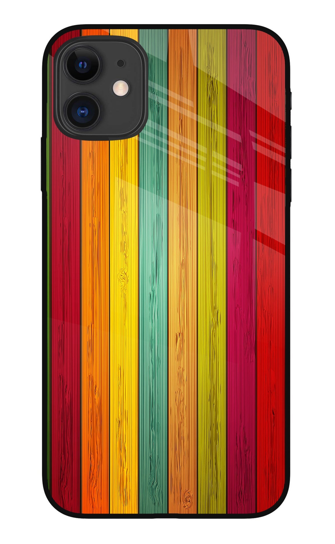 Multicolor Wooden iPhone 11 Back Cover