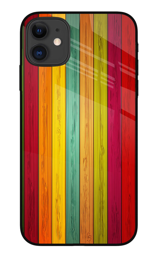 Multicolor Wooden iPhone 11 Glass Case